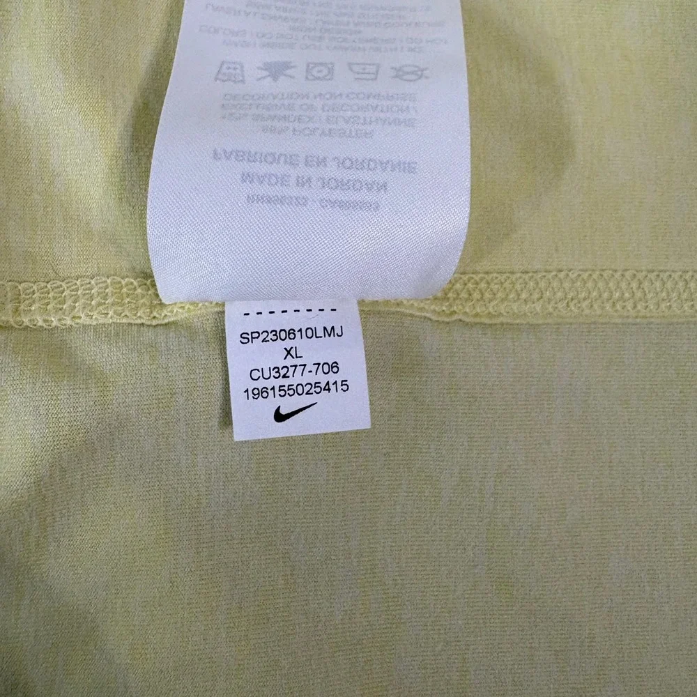 Nike Shirt Mens Size XL Yellow Dri-Fit Running Long Sleeve Activewear Gym Active
